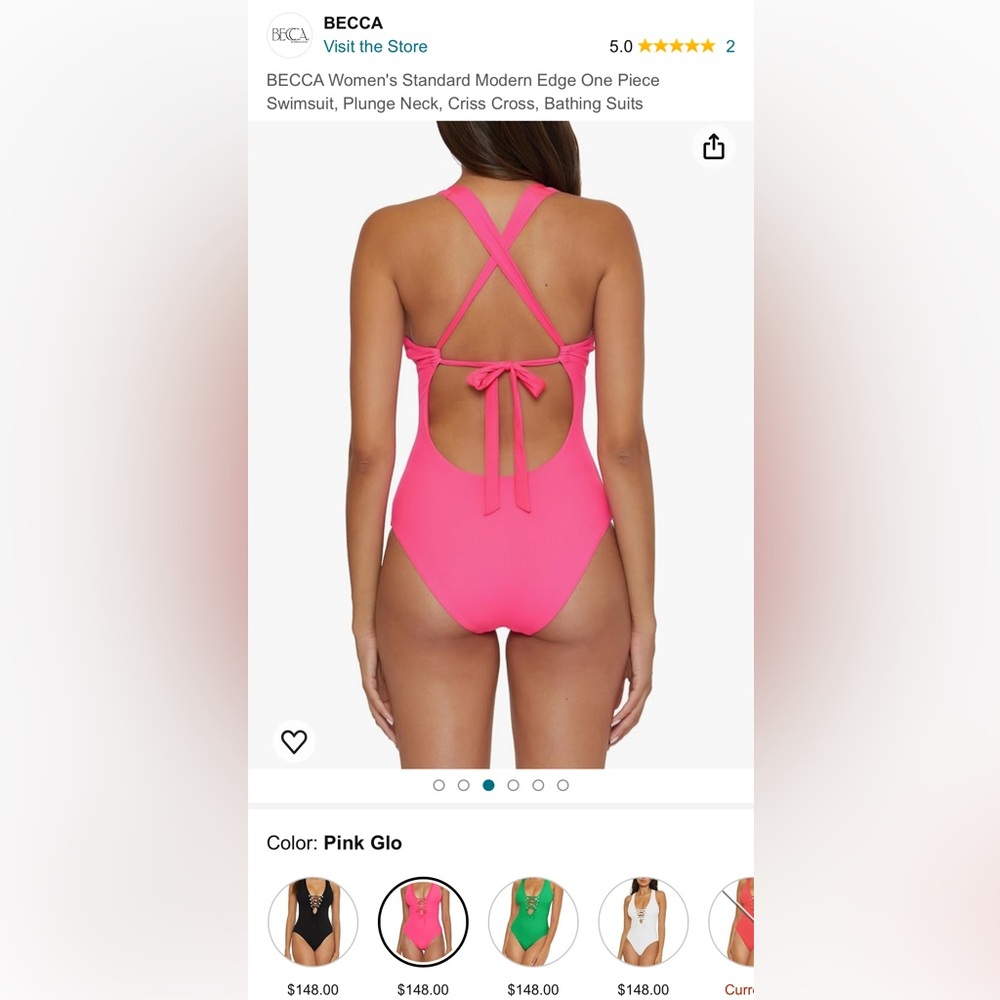 NWT Hot Pink Adjustable One-piece Swimsuit - Picture 2 of 6